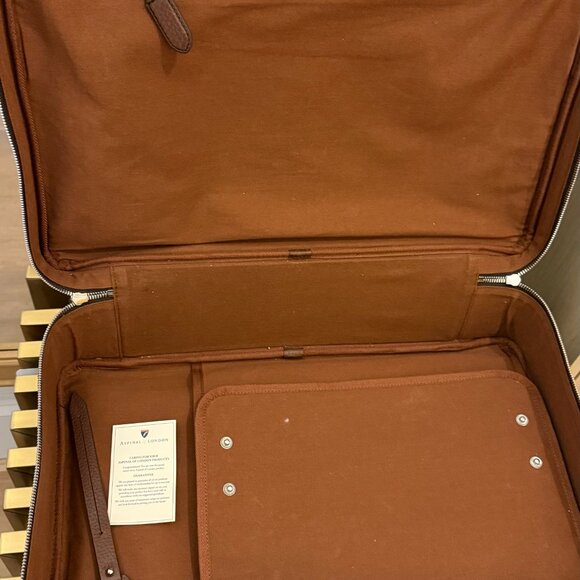 Aspinal London 48 Hour Mount Street Duffle Weekender Brown Leather Travel Bag - Picture 3 of 8